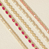 "Radiance Glamour" Bracelet Tennis en Argent Sterling Rubis Taille Fantaisie Pierre de Naissance de Juillet