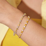 FANCIME "Aube" Bracelet en argent sterling avec citrine de novembre
