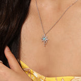 FANCIME "Soluna Nexus" Turquoise Pierre de naissance de décembre Collier en argent sterling