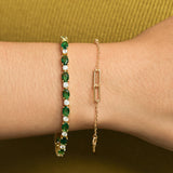 Bracelet en or jaune massif 14k de l'amour et de l'amitié entrelacés en forme de clip en papier FANCIME