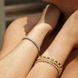 Bracelet tennis en argent sterling "Eternal Elegance" Pierre de naissance de décembre Turquoise Chaîne Bolo classique