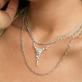 Collier en argent sterling "Vega Serenade" Étoile scintillante Alpha Lyrae