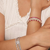 FANCIME "Orbite" Bracelet en argent sterling classique avec tennis à réglage de chaîne
