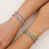 FANCIME "Aube" Bracelet en argent sterling avec pierre de naissance rose