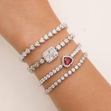 FANCIME "Axe" Bracelet en argent sterling avec taille radiante