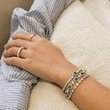 FANCIME "Mme Charmante" Bracelet de Tennis en Argent Sterling avec Cœur Halo et Pierre de Naissance d'Août Péridot
