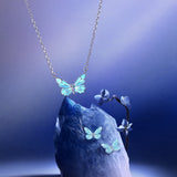 FANCIME "Starlight Butterfly" Collier en argent sterling émaillé lumineux