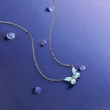 FANCIME "Starlight Butterfly" Collier en argent sterling émaillé lumineux