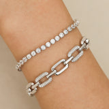 FANCIME "Linker" Bracelet en chaîne en argent sterling avec maillons rectangulaires
