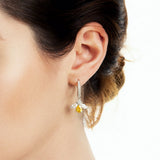 Boucles d'oreilles en argent sterling "Parole de miel" avec créoles abeille