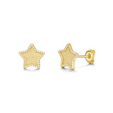 Boucles d'oreilles en or jaune 14K en forme d'étoile FANCIME