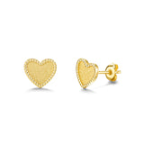 Boucles d'oreilles en or jaune 14K en forme de cœur FANCIME