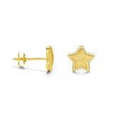 Boucles d'oreilles en or jaune 14K en forme d'étoile FANCIME