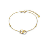 Bracelet en or jaune massif 14k de l'amour et de l'amitié entrelacés en forme ronde FANCIME