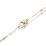 Bracelet en or jaune massif 14k de l'amour et de l'amitié entrelacés en forme ronde FANCIME