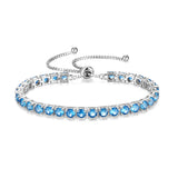 "Eternal Elegance" Bracelet en Argent Sterling avec Pierre de Naissance de Décembre, Topaze, Chaîne Bolo Classique