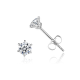 Boucles d'oreilles en or blanc 14K 0.3CTTW avec diamant solitaire cultivé en laboratoire