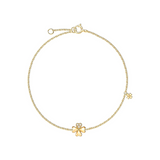 FANCIME "Trèfle porte-bonheur" Bracelet floral en or jaune 18K