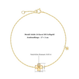 FANCIME "Trèfle porte-bonheur" Bracelet floral en or jaune 18K