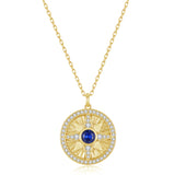 FANCIME "Lumen Star" Saphir Pierre de naissance de septembre Collier en argent sterling