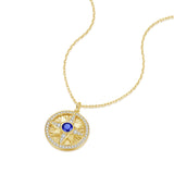FANCIME "Lumen Star" Saphir Pierre de naissance de septembre Collier en argent sterling