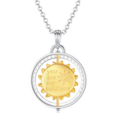 FANCIME "My Sunshine" Tournesol Découpé Citrine Pierre de naissance Rotatif Collier en argent sterling