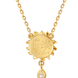 FANCIME "My Sunshine" Tournesol Pendentif Citrine Pierre de naissance Rotatif Collier en argent sterling
