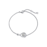 "Infinite Embrace" Bracelet en argent sterling avec zircon cubique, symbole de l'infini, pierre de naissance d'avril