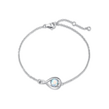 "Infinite Embrace" Bracelet en argent sterling avec pierre de lune, symbole de l'infini, pierre de naissance de juin