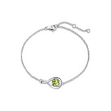 "Infinite Embrace" Bracelet en argent sterling avec peridot, symbole de l'infini, pierre de naissance d'août