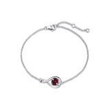 "Infinite Embrace" Bracelet en argent sterling avec grenat, symbole de l'infini, pierre de naissance de janvier