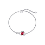 "Infinite Embrace" Bracelet en argent sterling avec rubis, symbole de l'infini, pierre de naissance de juillet