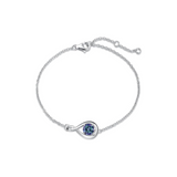 Bracelet en argent sterling avec symbole infini en alexandrite, pierre de naissance de juin "Étreinte Infinie"
