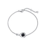 Bracelet en argent sterling avec symbole infini en onyx noir "Étreinte Infinie"