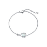"Infinite Embrace" Bracelet en argent sterling avec opale, symbole de l'infini, pierre de naissance d'octobre