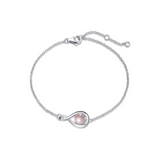 "Infinite Embrace" Bracelet en argent sterling avec quartz rose, symbole de l'infini