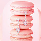 FANCIME "Moment Rose" Boucles d'Oreilles Pendantes en Argent Sterling Cœur Rose Avec Perle Blanche et Pierres CZ