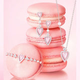 FANCIME "Moment Rose" Collier en Argent Sterling Cœur Rose