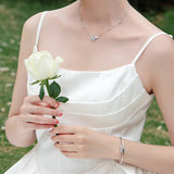 "Une rose" Collier en argent sterling