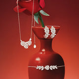 "Blooming Rose" Boucles d'oreilles créoles en argent sterling