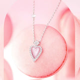 FANCIME "Moment Rose" Collier en Argent Sterling Cœur Rose