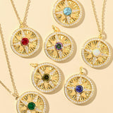 FANCIME "Lumen Star" Opale Pierre de naissance d'octobre Collier en argent sterling
