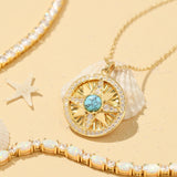 FANCIME "Lumen Star" Turquoise Pierre de naissance de décembre Collier en argent sterling