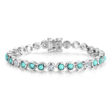FANCIME "Orbite" Bracelets en argent sterling avec turquoise de naissance de décembre