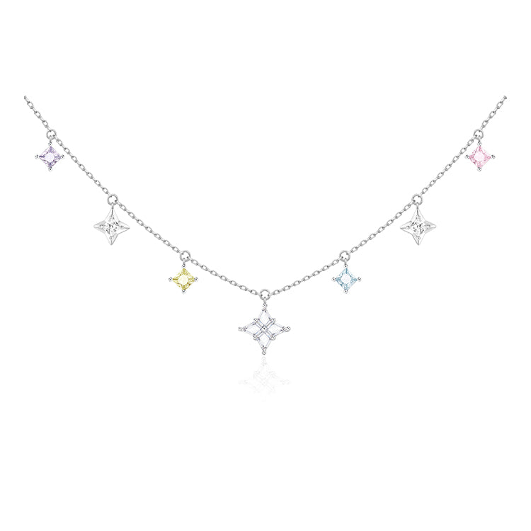 Collier en argent sterling "Starlit Dream" Étoile colorée