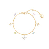 Bracelet en argent sterling "Starlit Dream" Étoile colorée