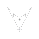 Collier en argent sterling "Starlit Melody" à deux couches