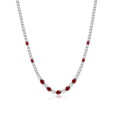 "Glamour Radiance" Collier en argent sterling avec grenat taillé fantaisie de janvier