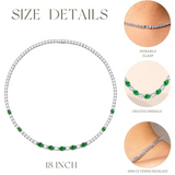 "Glamour Radiance" Collier en argent sterling avec émeraude taillée fantaisie de mai