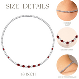"Glamour Radiance" Collier en argent sterling avec grenat taillé fantaisie de janvier